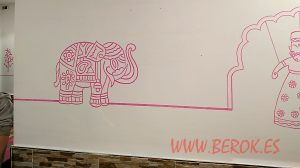 graffiti elefante restaurante indio